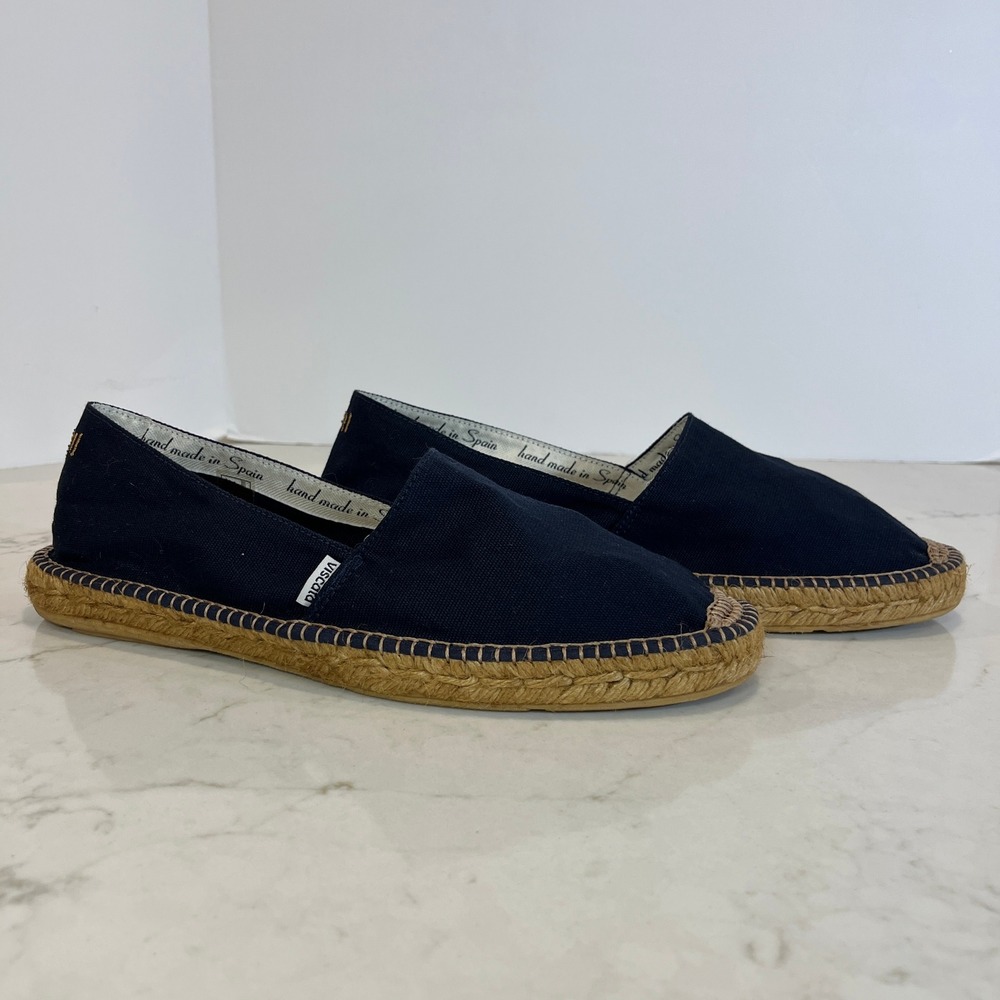 Viscata Sitges Espadrilles Mens 44 US 11 Navy Blue Canvas Handmade Spain Slip On